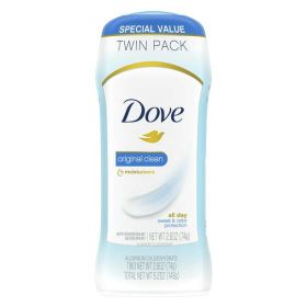 Dove Original Clean Antiperspirant Deodorant, 2.6 oz, Twin Pack