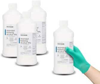 Isopropyl Alcohol 70%. Pack of 12 Topical Solutions in 16 oz. Bottles. First Aid Cleanser for Minor Cuts, Scrapes, Surfaces. Non Returnable.