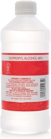 Isopropyl Alcohol 99%. 12 Bottles of Topical Solution. 16 oz. per Bottle. First aid of Minor cuts, scrapes, Surfaces Liquid Agent.