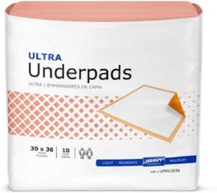 Absorbent Underpads 30" x 36". Pack of 100 Disposable Fluff/Underpads Peach Unisex Ultra Underpads Heavy Absorbency Great for Protecting Surfaces