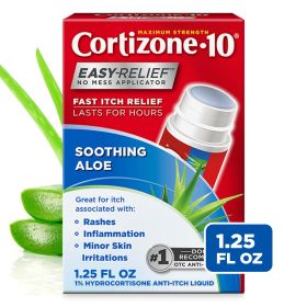 Cortizone-10 Maximum Strength 1% Hydrocortisone with Aloe Anti-Itch Liquid No Mess Applicator 1.25oz