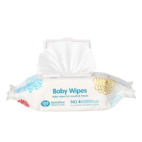 Bosonshop Baby Wipes Baby Wet Tissue Soft Cleaning Wipes Natural Wet Wipes, 6 Packs, 720 Wipes(1pc, 120 wipes)