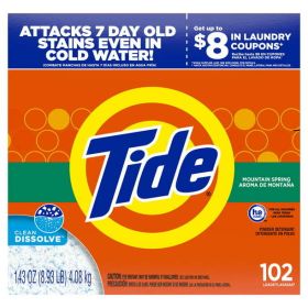 Tide Mountain Spring 102 Loads Powder Laundry Detergent;  143 oz