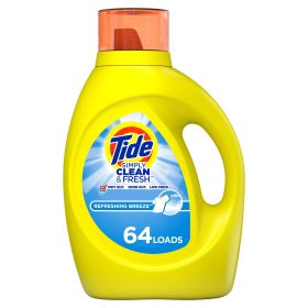 Tide Simply Refreshing Breeze Liquid Laundry Detergent;  92 fl oz 64 Loads