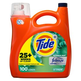 Tide Plus Febreze Freshness Liquid Laundry Detergent Botanical Rain;  154 fl oz 100 Loads