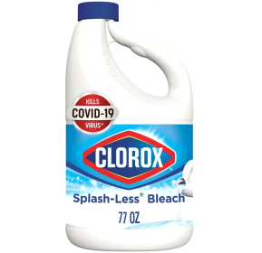 Clorox Splash-Less Liquid Bleach;  Regular (Concentrated Formula) 77 Ounce