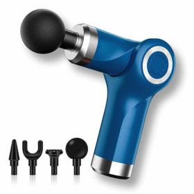 Mini Muscle Massage Gun Body Massager Pain Therapy Deep Massage SP (Color: Blue)